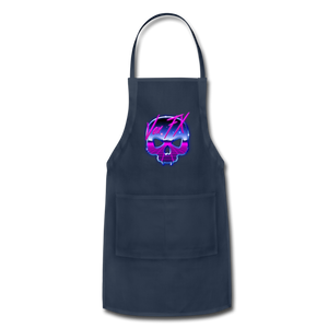 80s Synthwave Skull Apron - navy