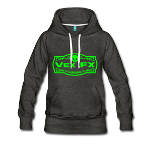 Neon Green Logo Hoodie - charcoal gray