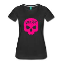 Neon Pink Skull T - black