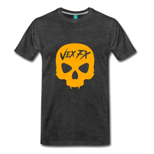 Neon Orange Skull - charcoal gray