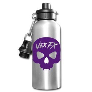 Purple Skull Water Bottle - silver