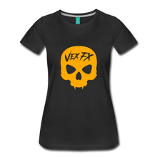 Neon Orange Skull T - black