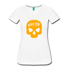 Neon Orange Skull T - white