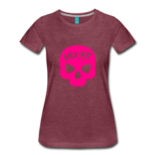 Neon Pink Skull T - heather burgundy