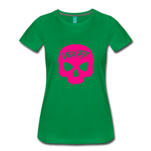 Neon Pink Skull T - kelly green