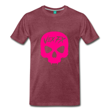 Neon Pink Skull - heather burgundy