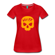 Neon Orange Skull T - red