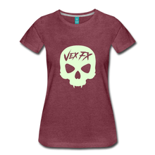 Glow In The Dark Skull T - heather burgundy