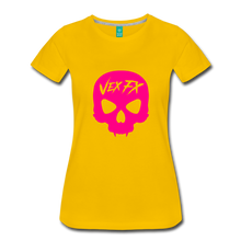 Neon Pink Skull T - sun yellow