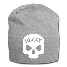 White Skull Jersey Beanie - heather gray