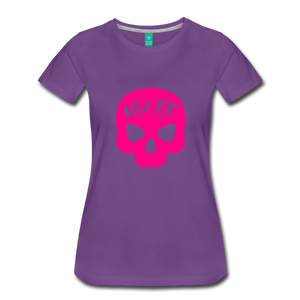 Neon Pink Skull T - purple