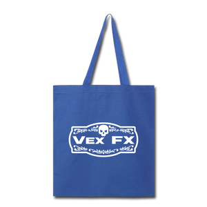 White Logo Tote - royal blue