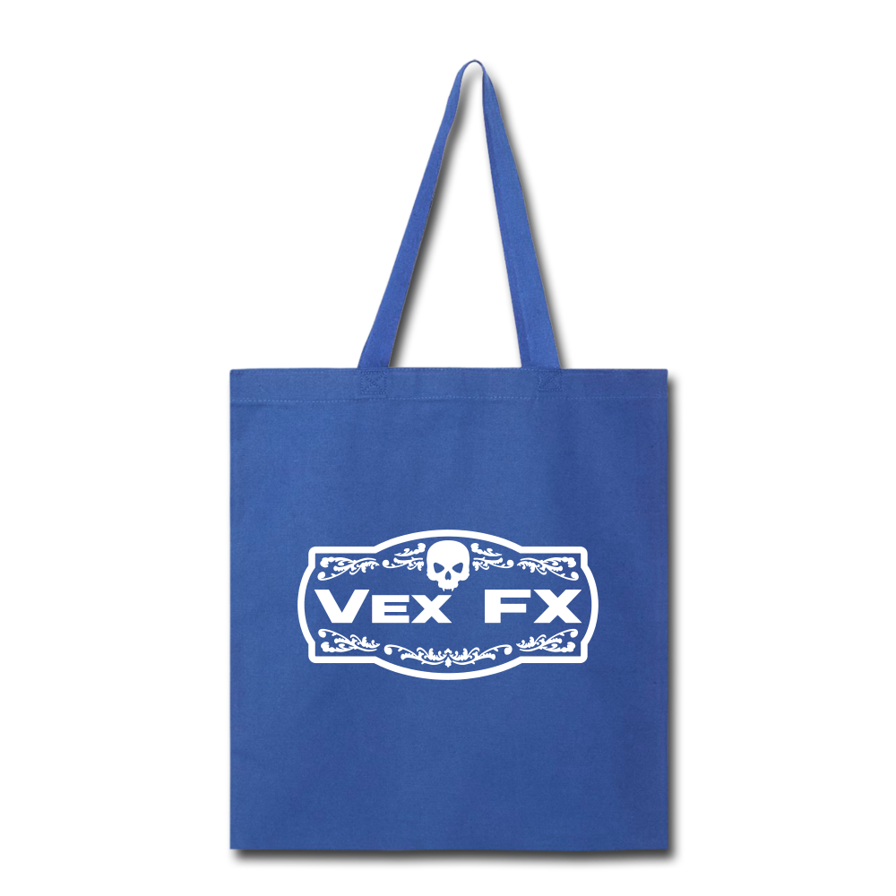 White Logo Tote - royal blue