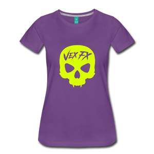 Neon Yellow Skull T - purple