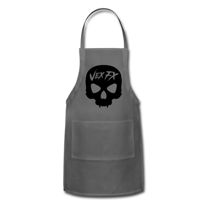 Black Skull Apron - charcoal