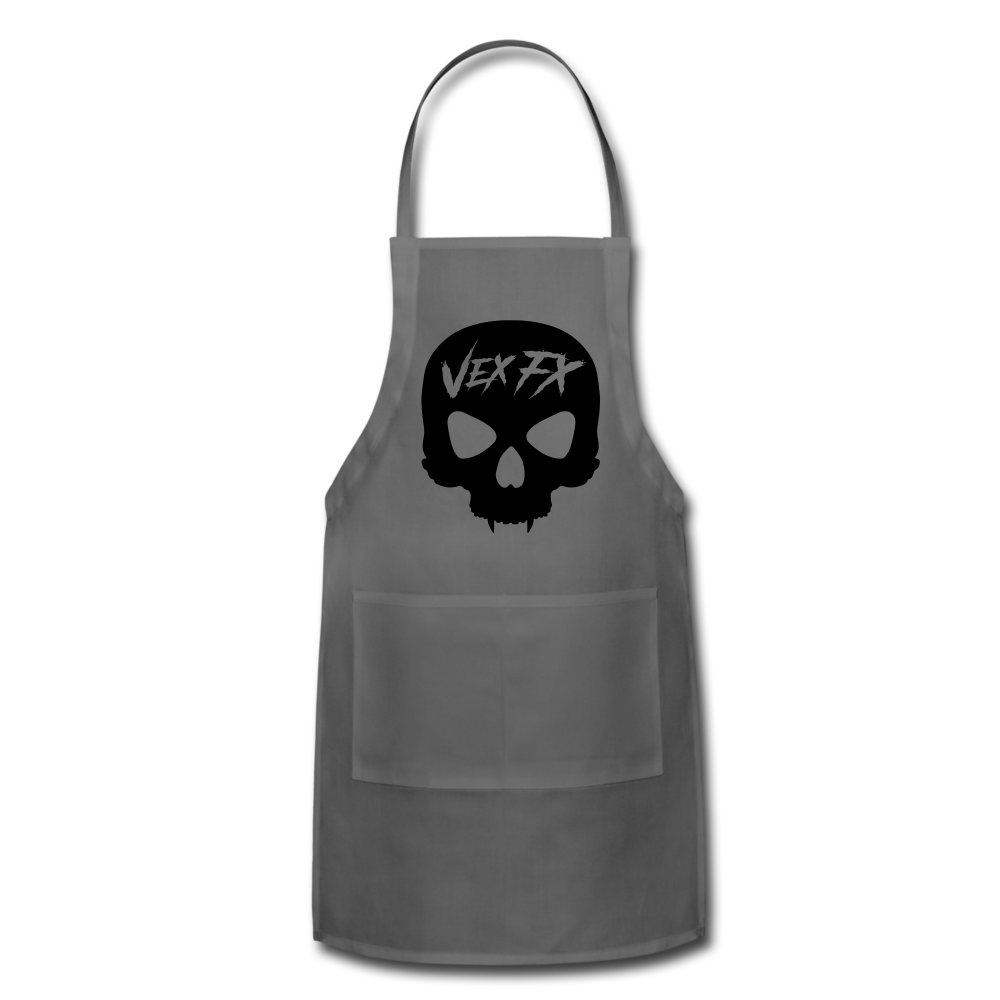 Black Skull Apron - charcoal