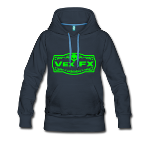 Neon Green Logo Hoodie - navy