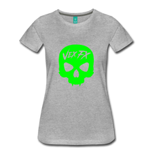 Neon Green Skull T - heather gray