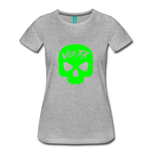 Neon Green Skull T - heather gray