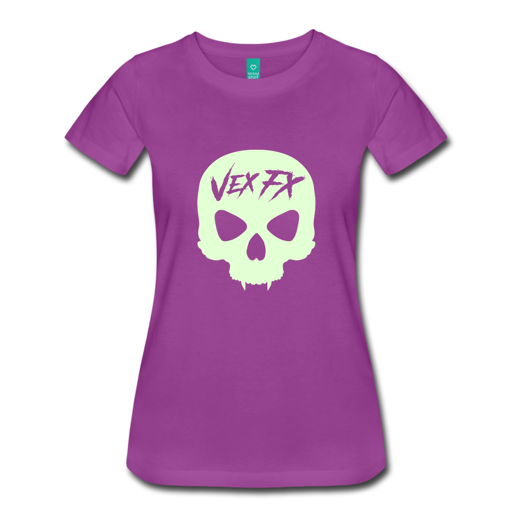 Glow In The Dark Skull T - light purple