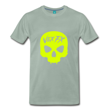 Neon Yellow Skull - steel green