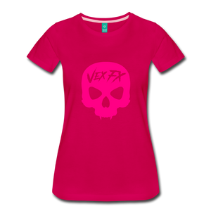 Neon Pink Skull T - dark pink