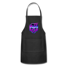 80s Synthwave Skull Apron - black