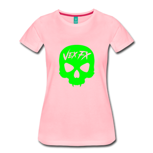 Neon Green Skull T - pink