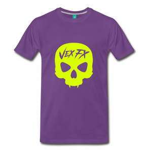 Neon Yellow Skull - purple