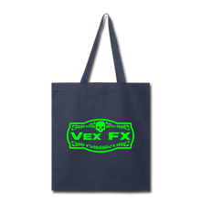 Neon Green Logo Tote - navy