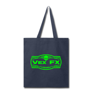 Neon Green Logo Tote - navy