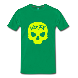 Neon Yellow Skull - kelly green