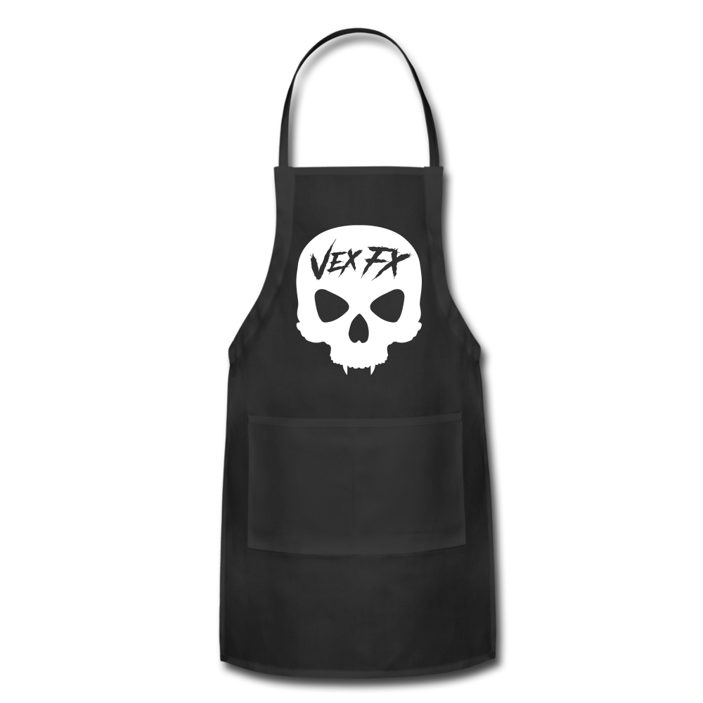 White Skull Apron - black