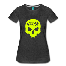 Neon Yellow Skull T - charcoal gray