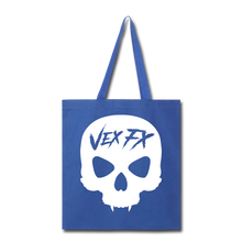 White Skull Tote - royal blue