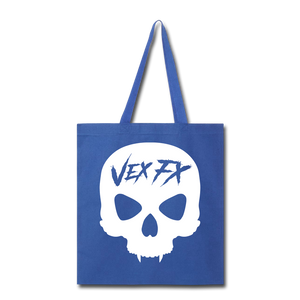 White Skull Tote - royal blue