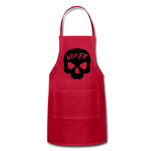 Black Skull Apron - red