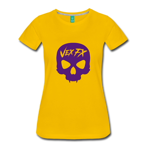 Purple Skull T - sun yellow