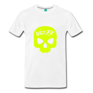 Neon Yellow Skull - white