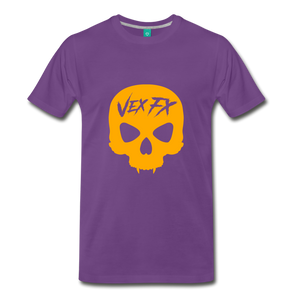 Neon Orange Skull - purple