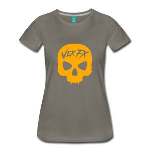 Neon Orange Skull T - asphalt