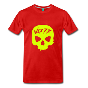 Neon Yellow Skull - red