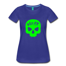 Neon Green Skull T - royal blue