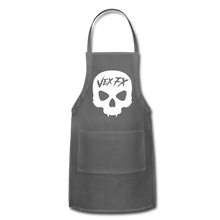 White Skull Apron - charcoal