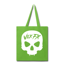 White Skull Tote - lime green