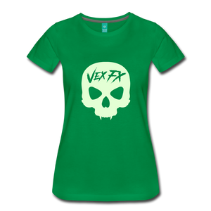 Glow In The Dark Skull T - kelly green