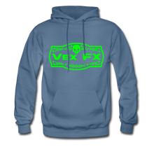 Neon Green Logo Hoodie - denim blue