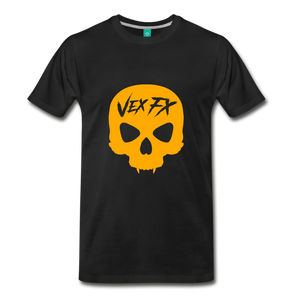 Neon Orange Skull - black