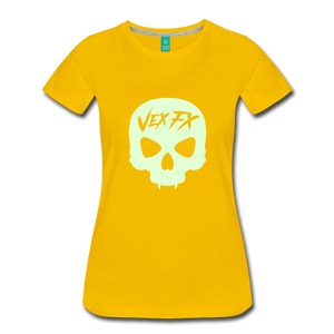 Glow In The Dark Skull T - sun yellow