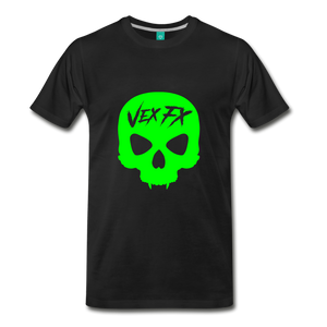 Neon Green Skull - black